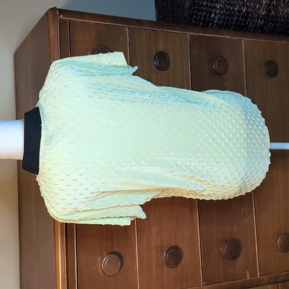 Jamie Sadock Lime Bubble Print Short Sleeve Ribbed Golf Top Size XL - Picture 8 of 13